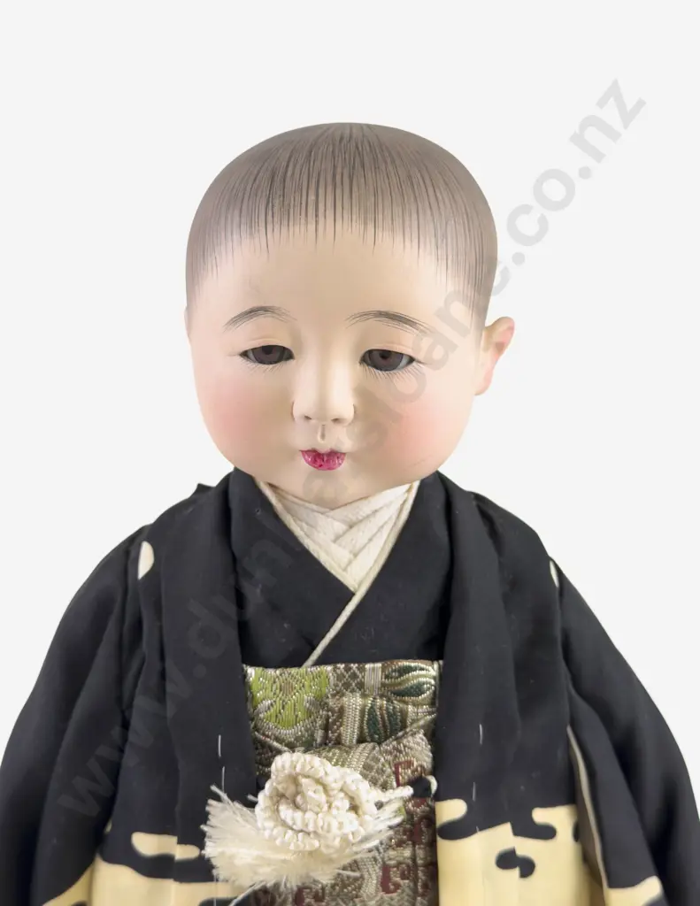 Vintage Japanese Composition and Gofun Ichimatsu Boy Doll Image 1++