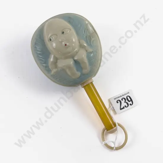 Vintage Celluloid Babies Rattle Humpty Dumpty