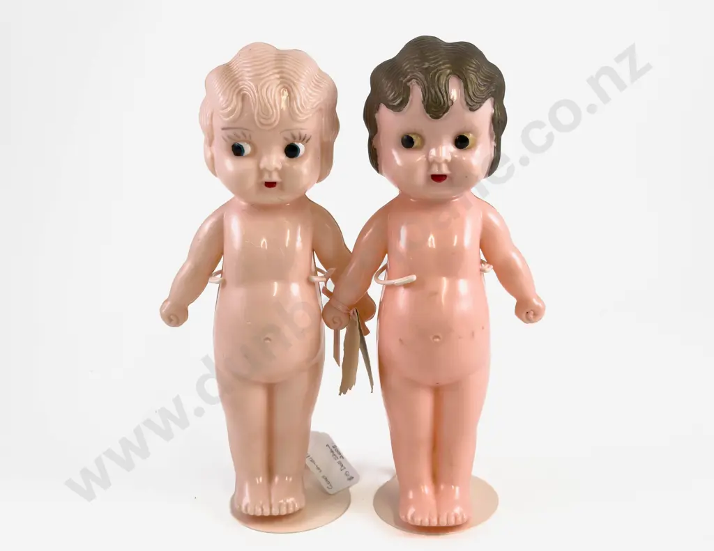 Two Fethalite Moulded Hard Plastic Fairground Dollies Image 1++