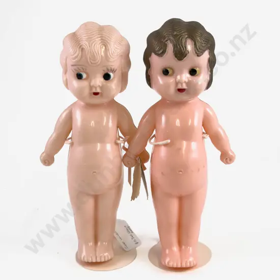 Two Fethalite Moulded Hard Plastic Fairground Dollies