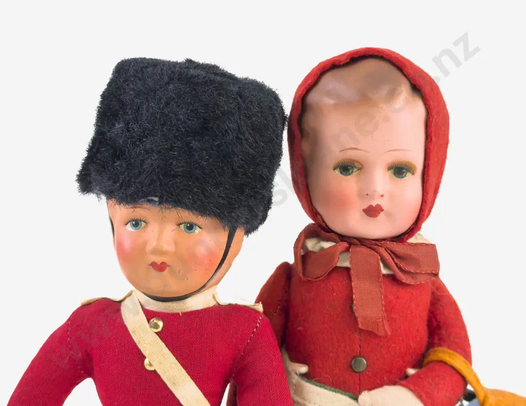 Two C1930's Vintage Celluloid Shoulder Plate Character Dolls Image 1++