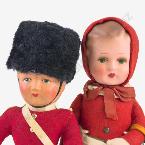 Two C1930's Vintage Celluloid Shoulder Plate Character Dolls