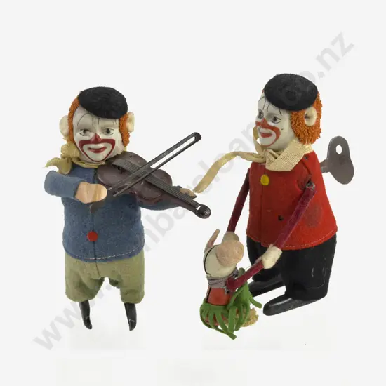Schuco Violin Playing Clown and Clown & Mouse