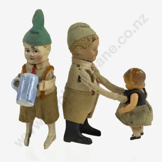 Schuco Bavarian Boy with Stein and Dancing Boy with Doll