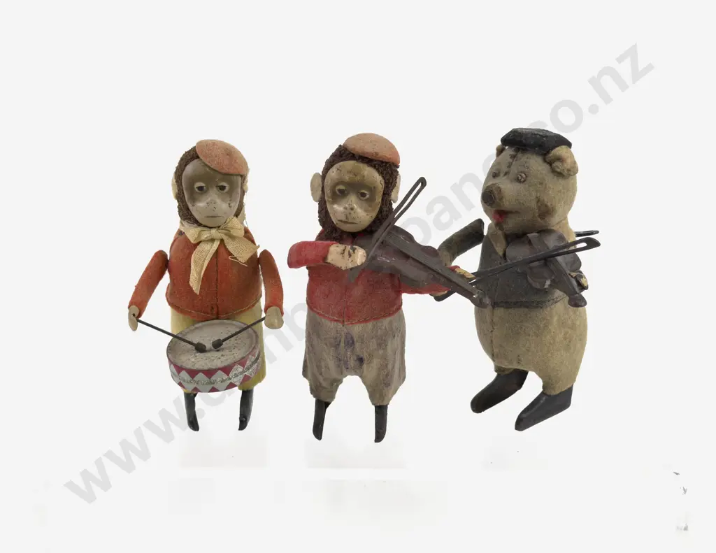 Schuco Violin and Drumming Playing Monkeys with Violin Playing Pig Image 1++