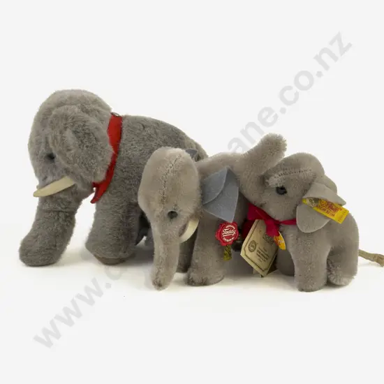 Vintage Steiff Two Elephants and Hermann Elephant Ltd Ed 631/5000