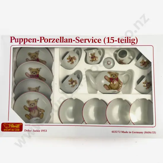 C1990 Boxed Steiff Porcelain 15pce Tea Service - Dekor Jackie 1953