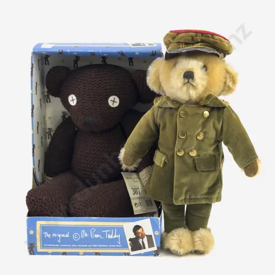 C1997 Boxed Playworks The Original Mr Bean Teddy and Merrythought for Harrods Doorman Teddy Bear