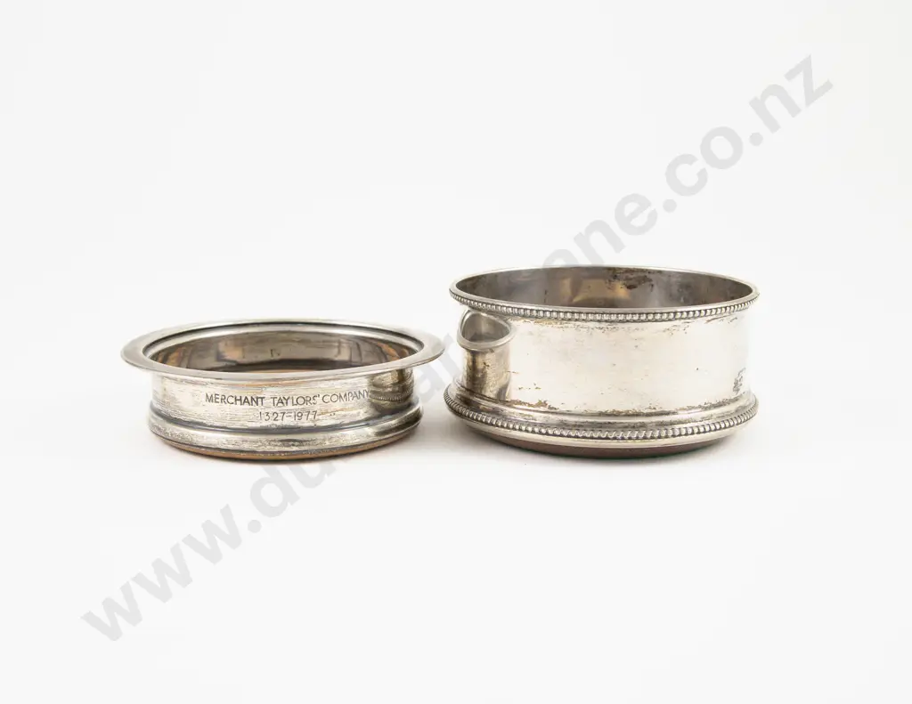 2 QEII S/S Wine Coasters Image 1++