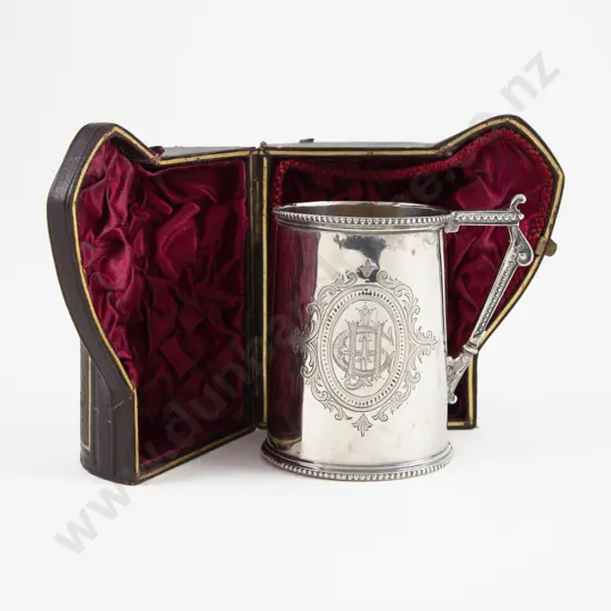 Cased Vict S/S Christening Mug