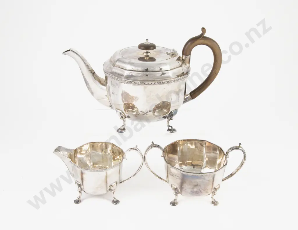 Geo V S/S 3 Piece Teaset by Mappin & Webb Image 1++