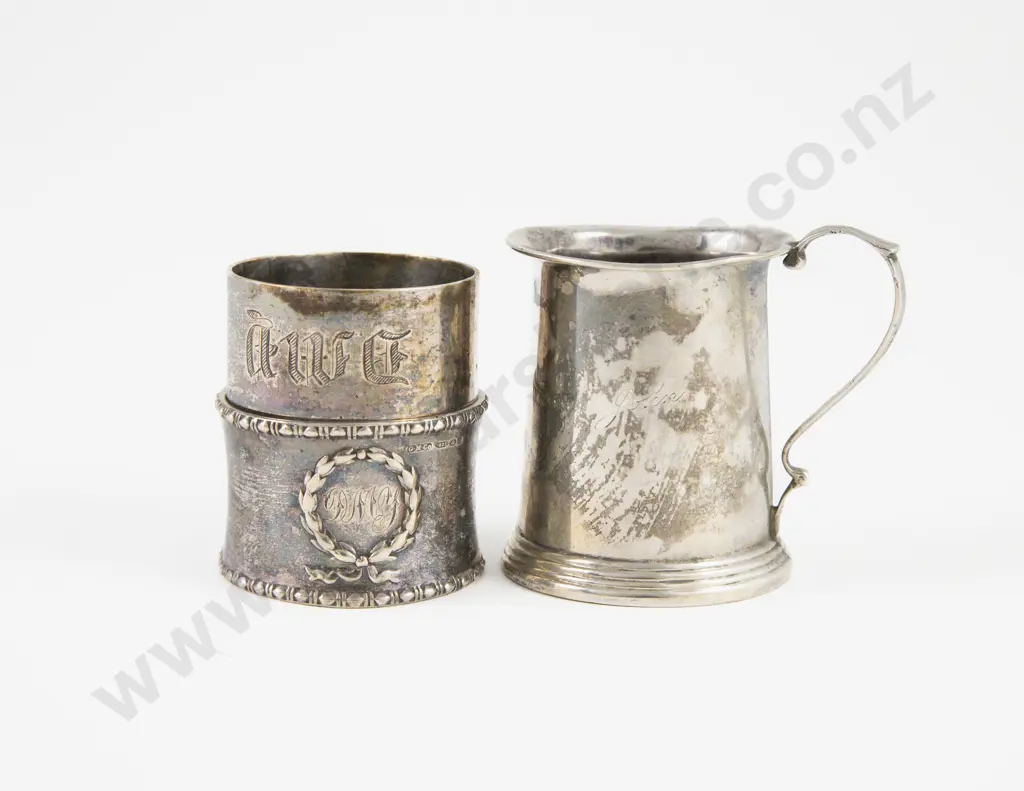 NZ S/S Napkin Ring by A Kohn Other S/S Ring & Small Christening Mug Image 1++