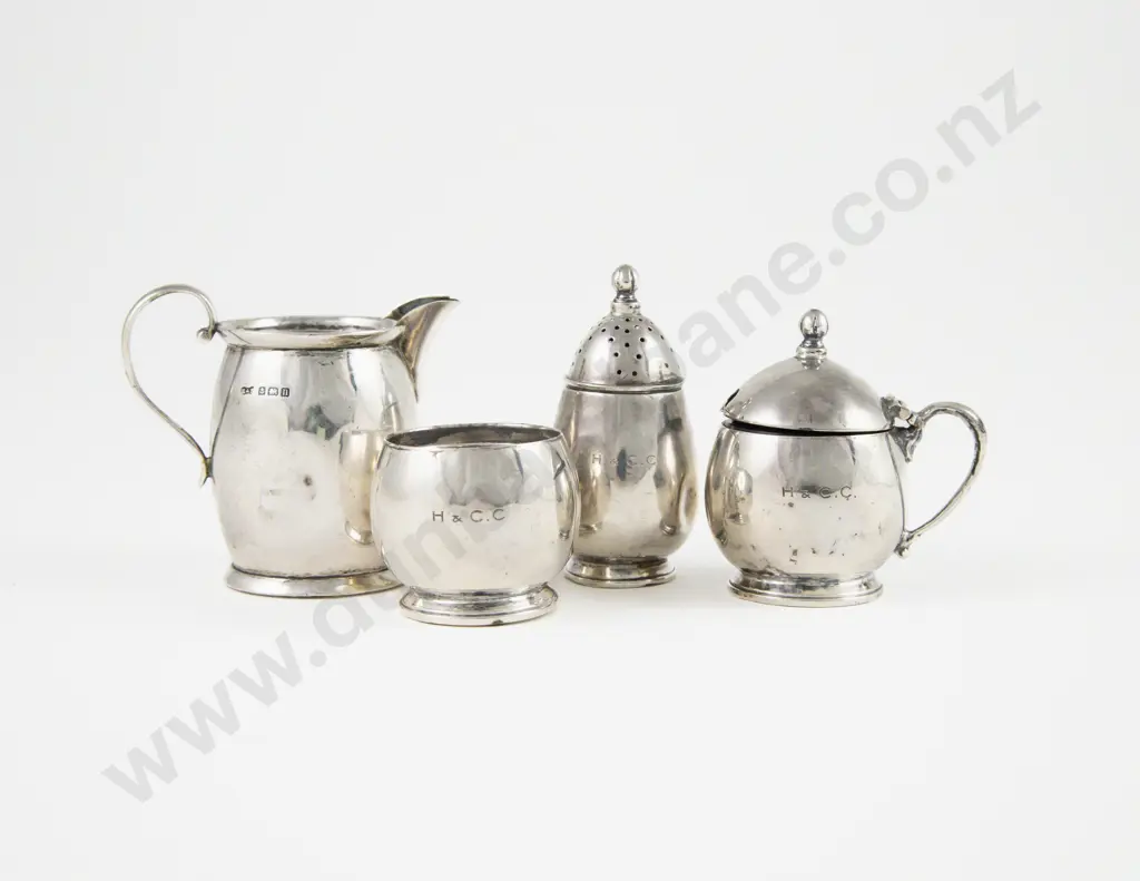 S/S 3 Piece Cruet Set & Cream Jug Image 1++