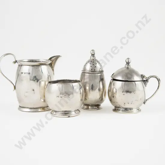 S/S 3 Piece Cruet Set & Cream Jug