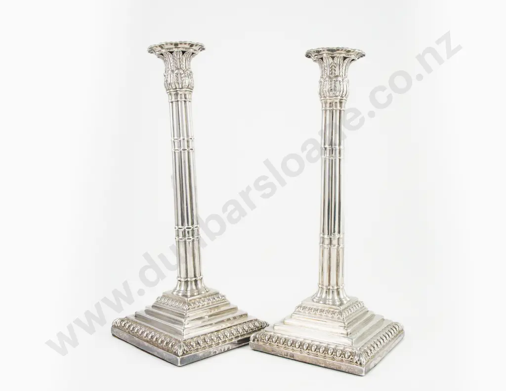 Pair Geo III S/S Column Candlesticks Image 1++