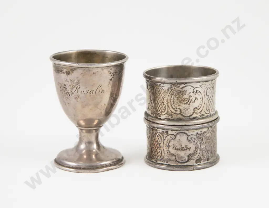 S/S Egg Cup & Pair Of Napkin Rings Image 1++