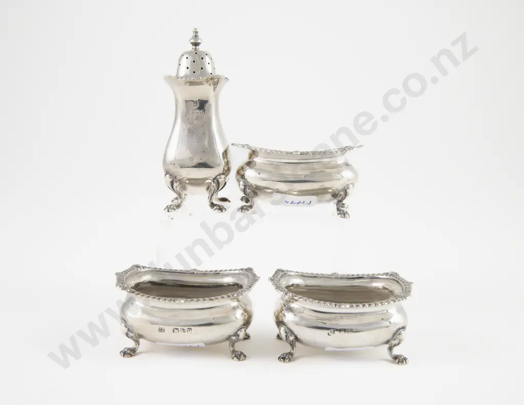 Late Vict S/S 4 Piece Cruet Set Image 1++