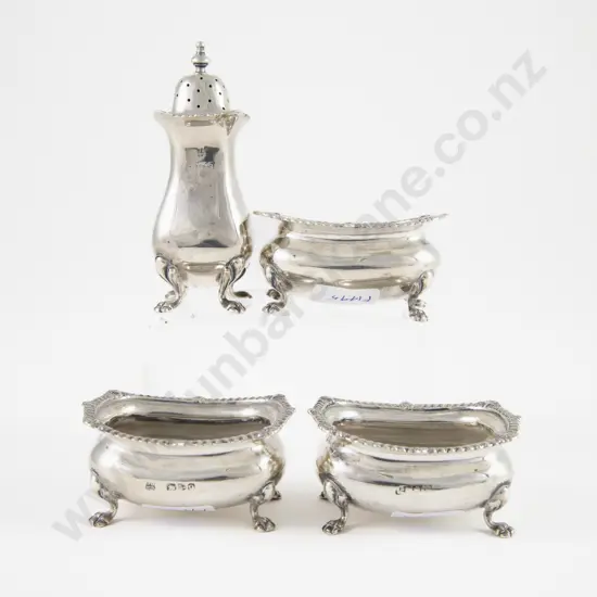 Late Vict S/S 4 Piece Cruet Set