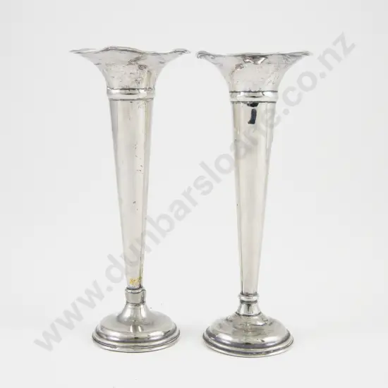 Pair Edw VII S/S Specimen Vases