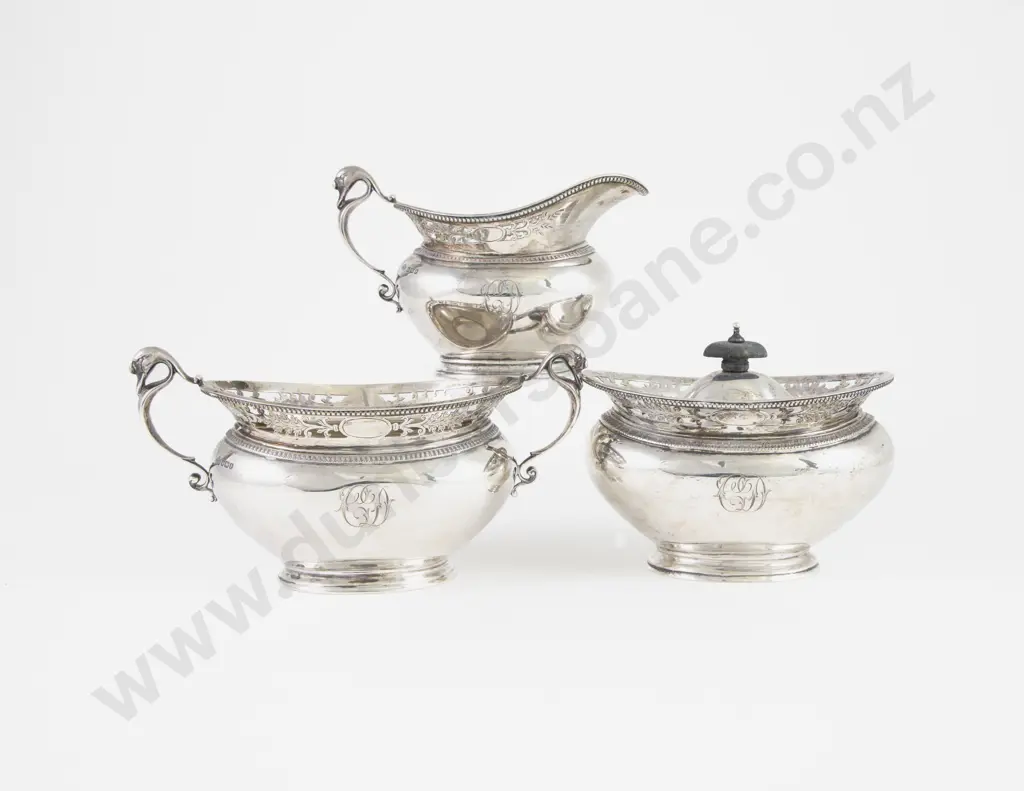 An Attractive Geo V S/S 6 Piece Teaset by Elkington & Co Image 1++