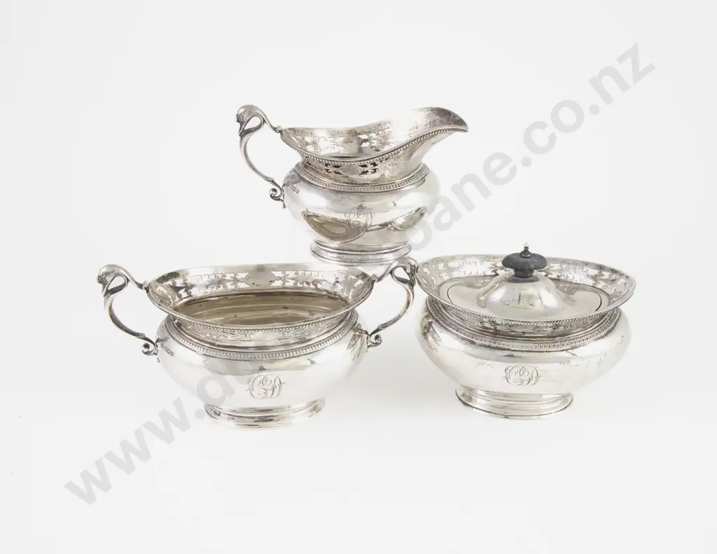 An Attractive Geo V S/S 6 Piece Teaset by Elkington & Co Image 1++