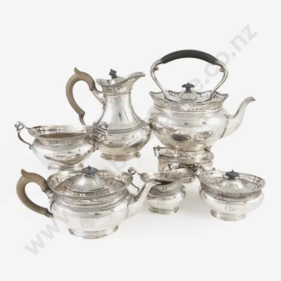 An Attractive Geo V S/S 6 Piece Teaset by Elkington & Co