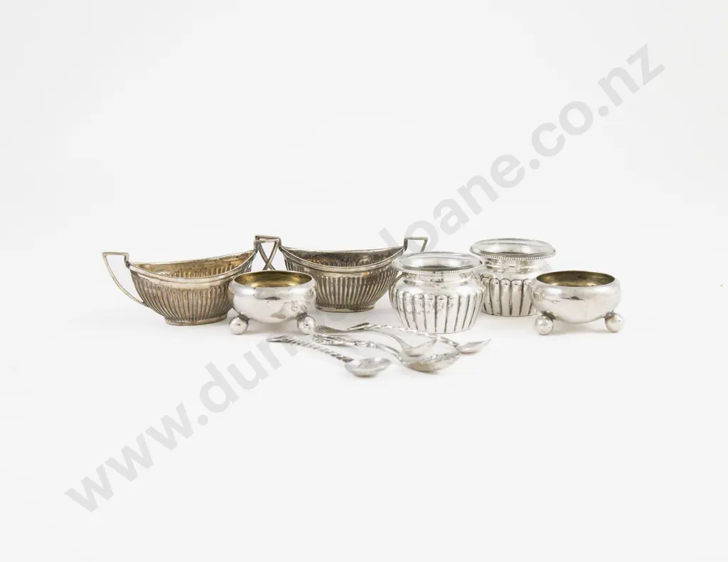 2 Pairs Of S/S Salts Pair Of 84 Zolotnik Standard Salts & 4 Spoons Image 1++