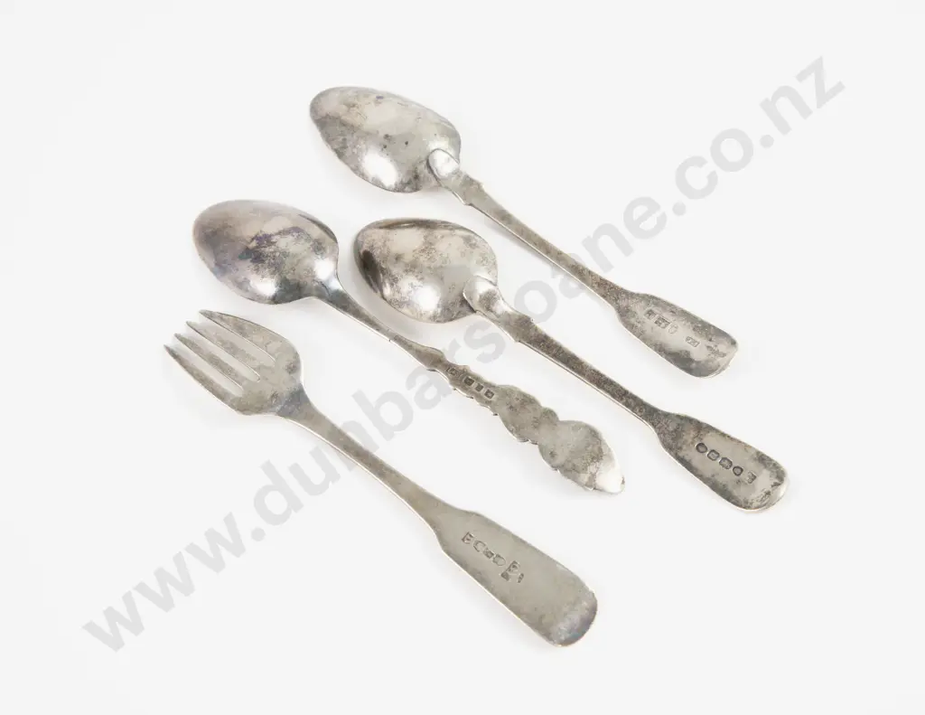 3 S/S Teaspoons & A Cake Fork Image 1++