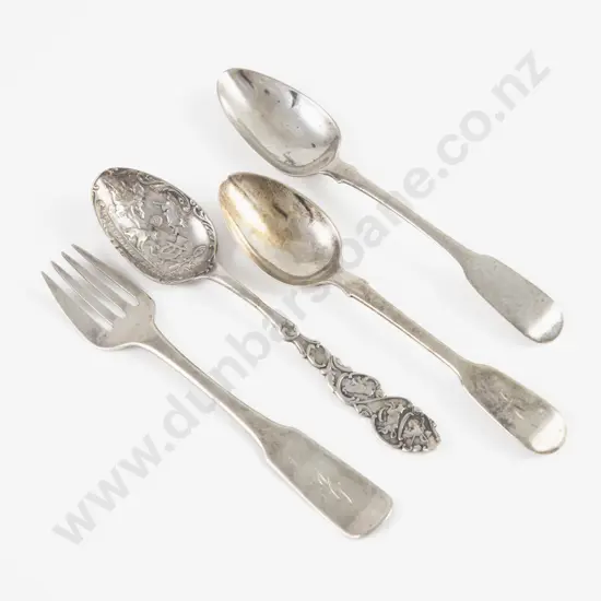 3 S/S Teaspoons & A Cake Fork