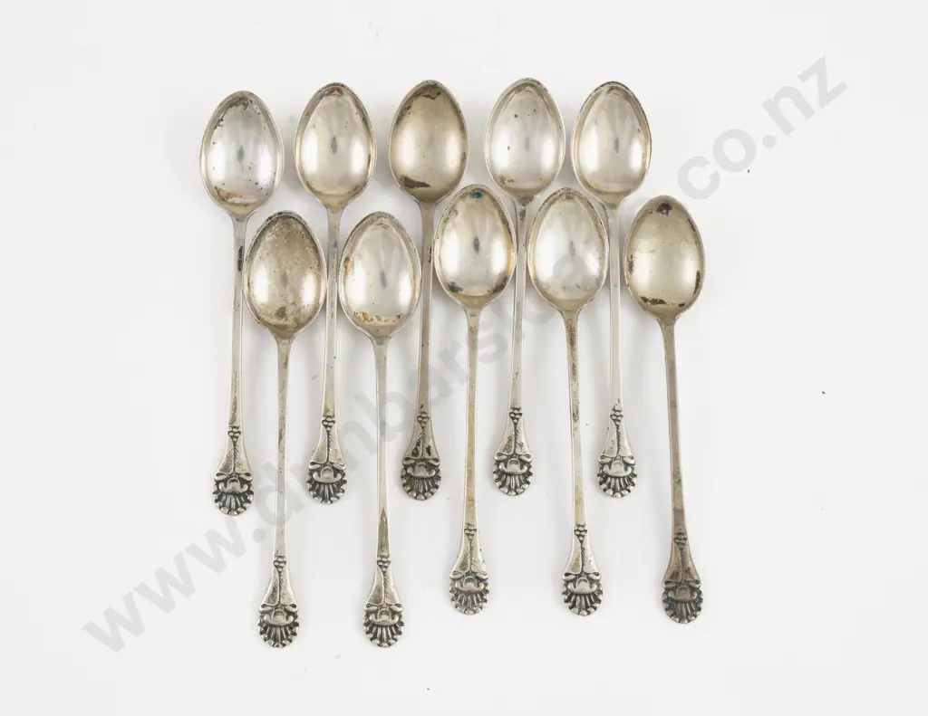 Set Of 10 Swedish S/S Coffee Spoons Image 1++
