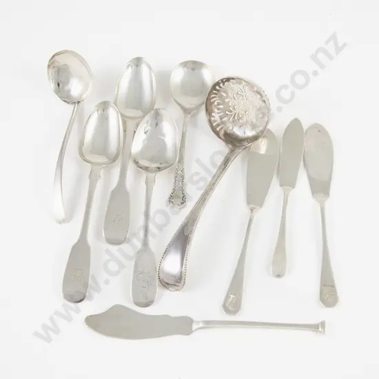 S/S Sifter Spoon 5 Other Spoons & 4 Butter Knives