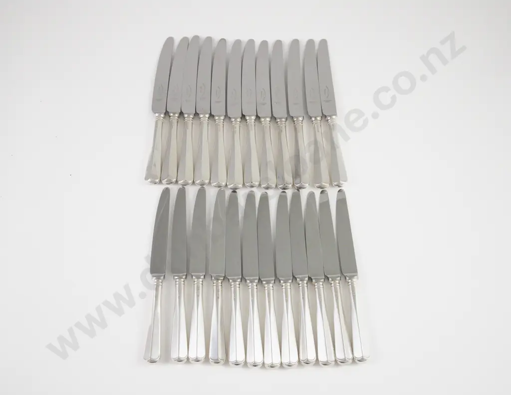 A Good Quality Set Of 24 QEII S/S Handled Knives by William Yates Ltd Image 1++