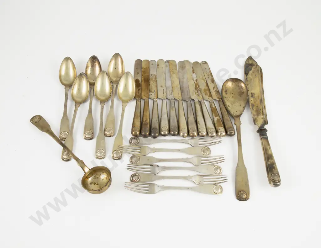 Late C19th 27 Piece S/S Gilt Cutlery Set by M. J. Ruckert of Mainz Image 1++