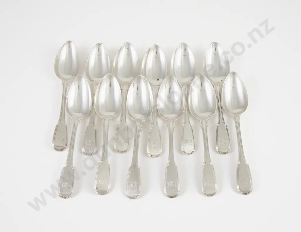 Set Of 12 Geo III S/S Dessert Spoons Image 1++