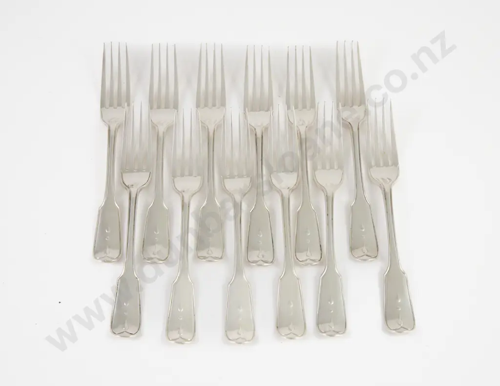 Set Of 12 Wm IV S/S Dessert Forks Image 1++