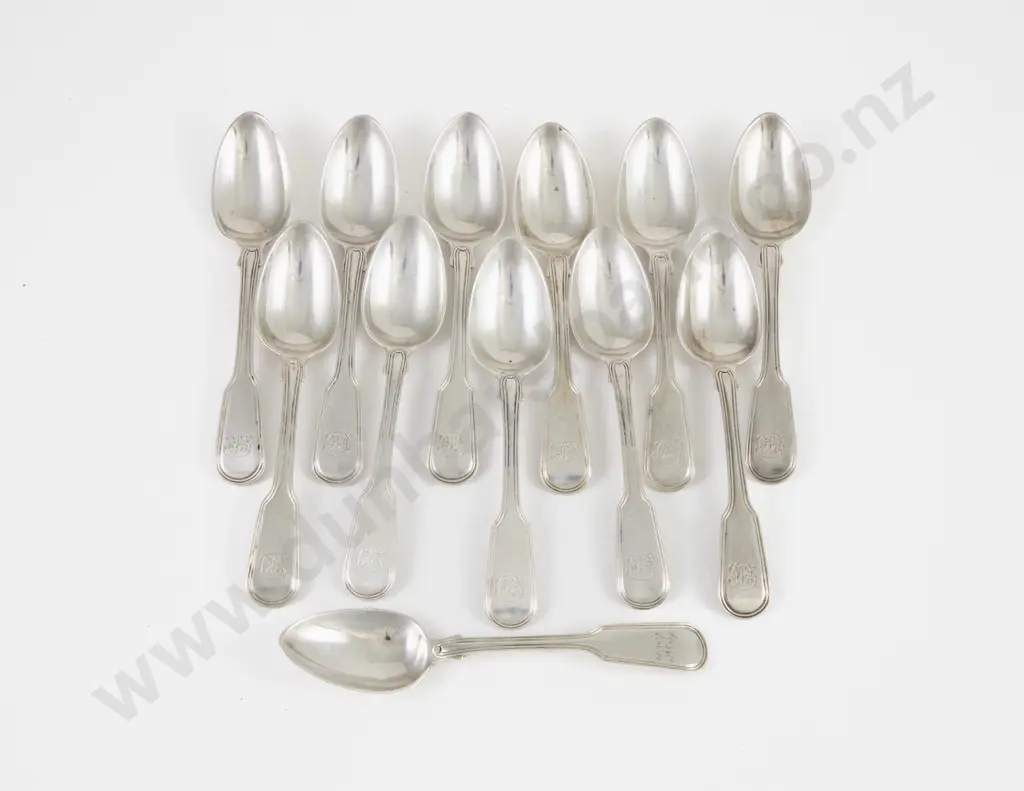 Set Of 12 Geo IV S/S Teaspoons Image 1++