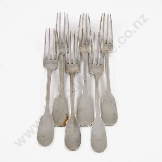 Set Of 6 Late C19th European Silver Table Forks (German?)