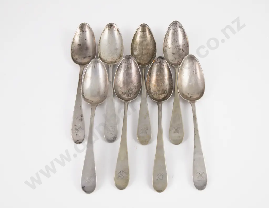Set Of Late C19th European Silver Tablespoons (German?) Image 1++