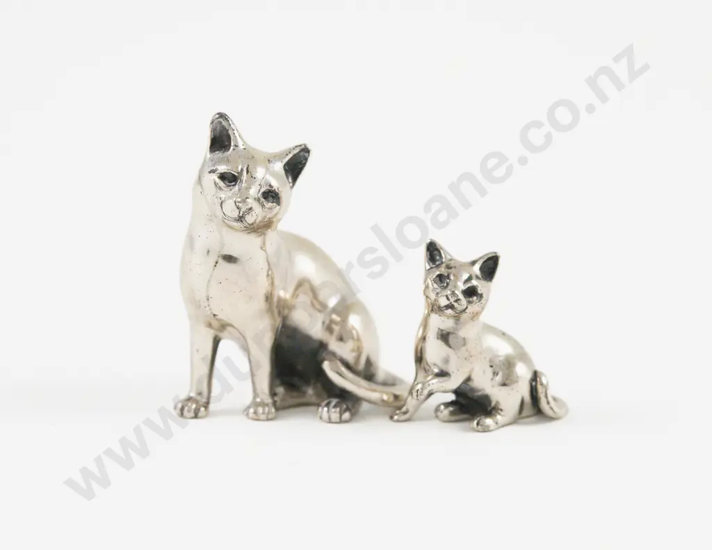 2 Miniature S/S Cat Ornaments Image 1++