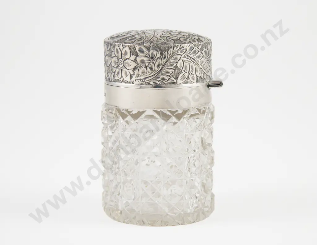 Edw VII S/S & Cut Glass Scent Bottle Image 1++