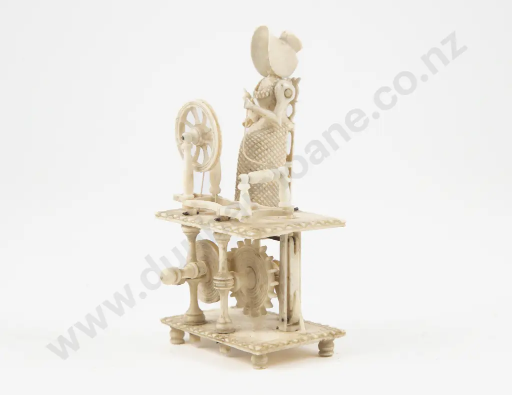 A Rare Napoleonic Prisoner Of War Bone Carved Spinning Jenny Image 1++