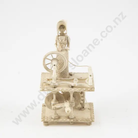 A Rare Napoleonic Prisoner Of War Bone Carved Spinning Jenny