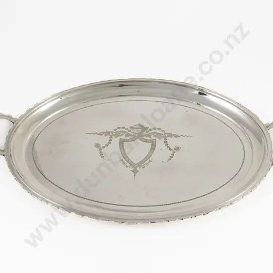 S/P Oval Two Handled Drinks Tray