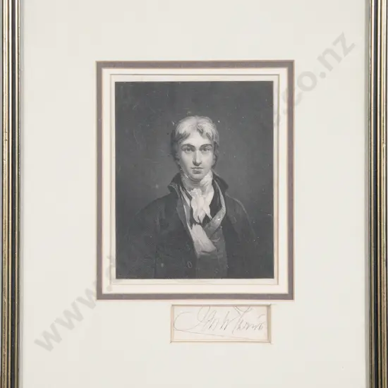 A Rare William Holl After J. M. W. Turner, Portrait Engraving Signed By Turner