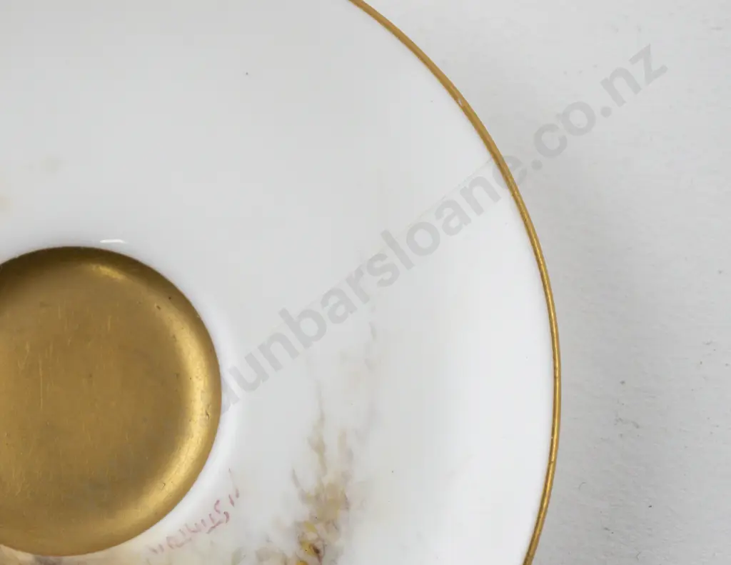 6 Royal Worcester Demi Tasse Coffee Cups & Saucers by Harry Stinton Image 1++