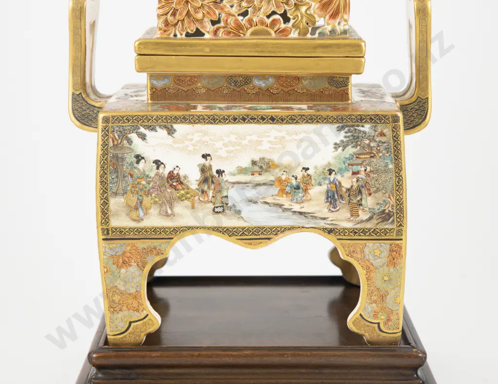 A Superb Meiji Period Japanese Satsuma Koro by Okamoto Ryozan (1820-1910) (af) Image 1++