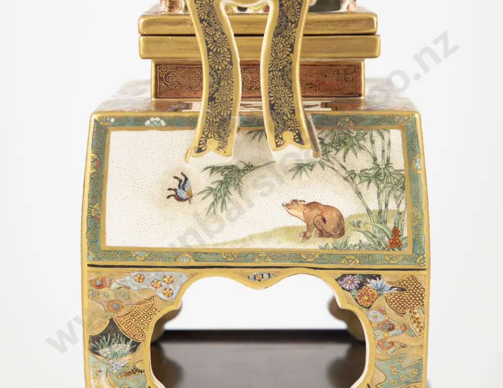 A Superb Meiji Period Japanese Satsuma Koro by Okamoto Ryozan (1820-1910) (af) Image 1++