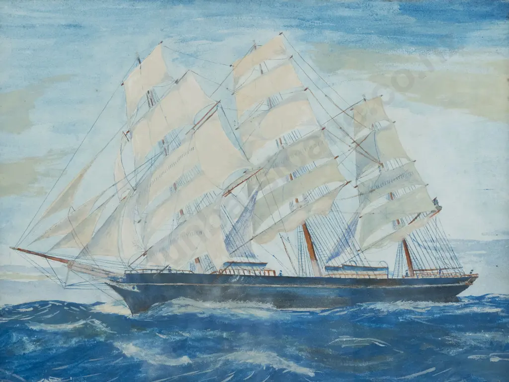 Early C20th Gouache "Cutty Sark" Image 1++