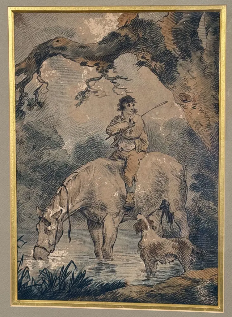 George Moreland (English 1763 - 1804) - Man on Horseback Image 1++