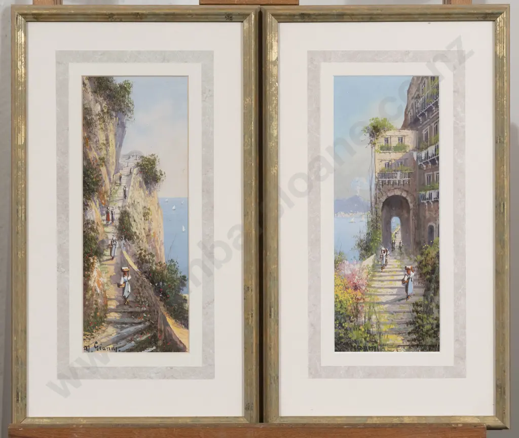 Maria Gianni (1873-1956) A Pair Of Views In The Bay Of Naples Image 1++